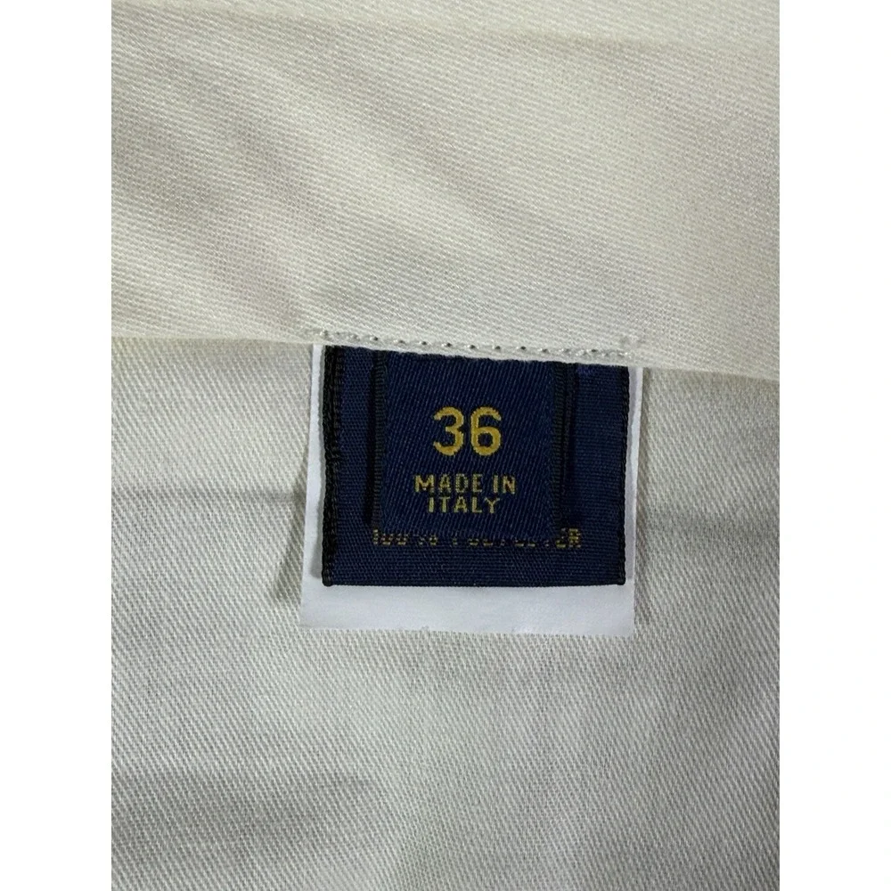 Polo Ralph Lauren 36x30 Tan 100% Linen Mens Dress Pants Trousers Made In Italy